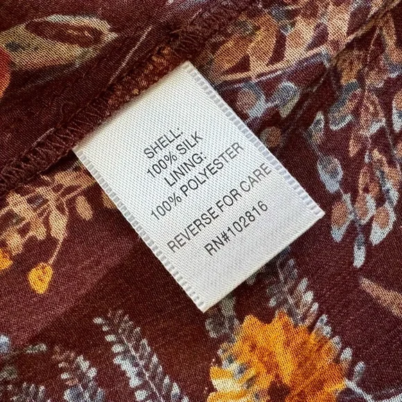 Floral Silk Dress Sz Small - Picture 9 of 10